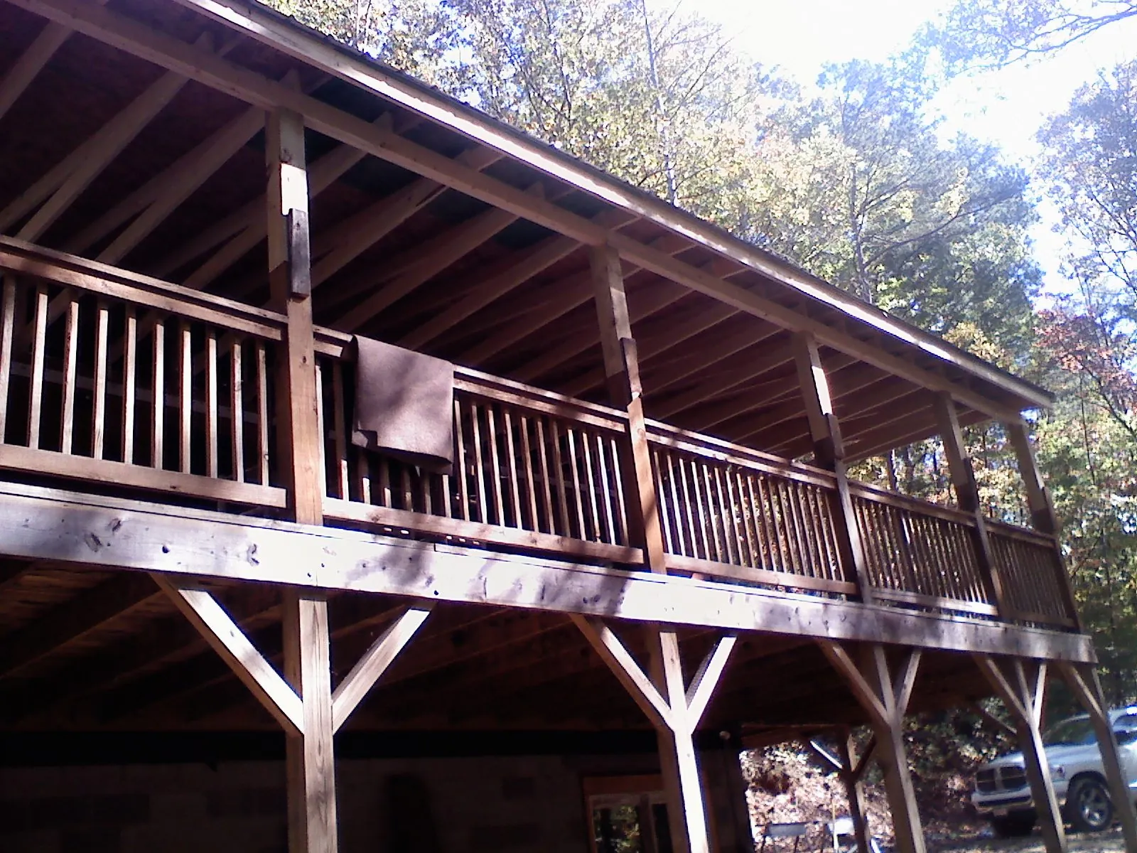 Timber framing under a new elevated porch and deck — Roof Leak Repair in Vienna by Roofing Brothers